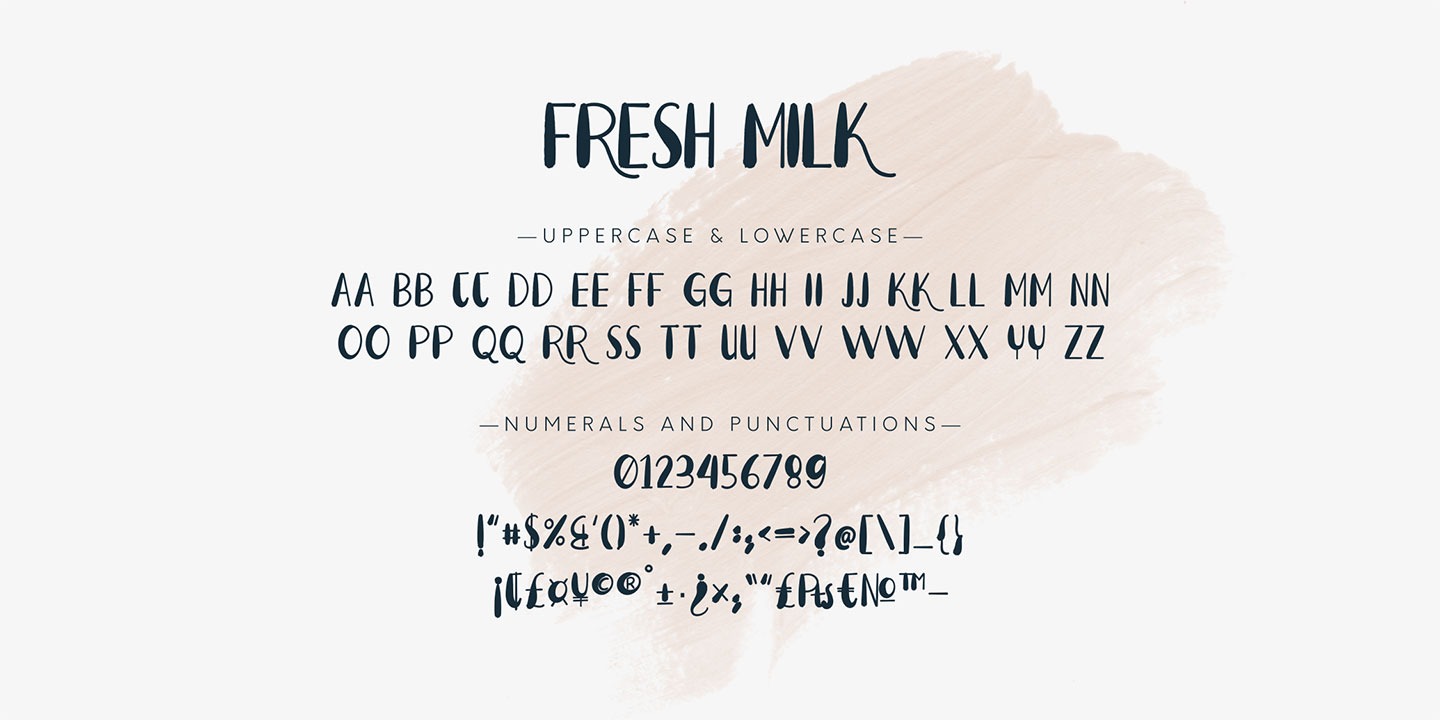 Beispiel einer Fresh Milk-Schriftart #3